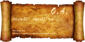 Oszkó Agnéta névjegykártya